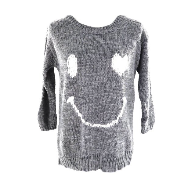 Aeropostale Wool Sweater Womens S Gray Soft Girl Y2K Casual Chic Lounging School - Picture 2 of 9